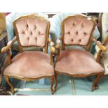 A pair of French style armchairs (2) Condition Report: Available upon request