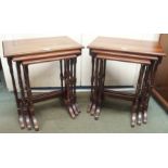 Two modern mahogany nests of tables (2) Condition Report: Available upon request