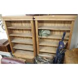 A pair of pine open bookcases with single drawer, 180cm high x 110 cm wide (2) Condition Report: