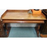 A Victorian mahogany desk with two frieze drawers, 80cm high x 120cm wide x 57cm deep Condition
