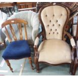 A mahogany armchair and another chair (2) Condition Report: Available upon request