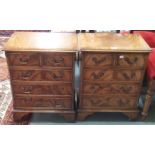 A pair of dwarf mahogany two over three chests of drawers (2) Condition Report: Available upon