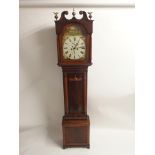 A mahogany longcase clock, with painted face Condition Report: Available upon request