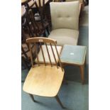 A pair of Ben Stoe mid-Century stools, a mid-Century chair and another chair (4) Condition Report: