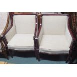 A pair of mahogany framed armchairs (2) Condition Report: Available upon request