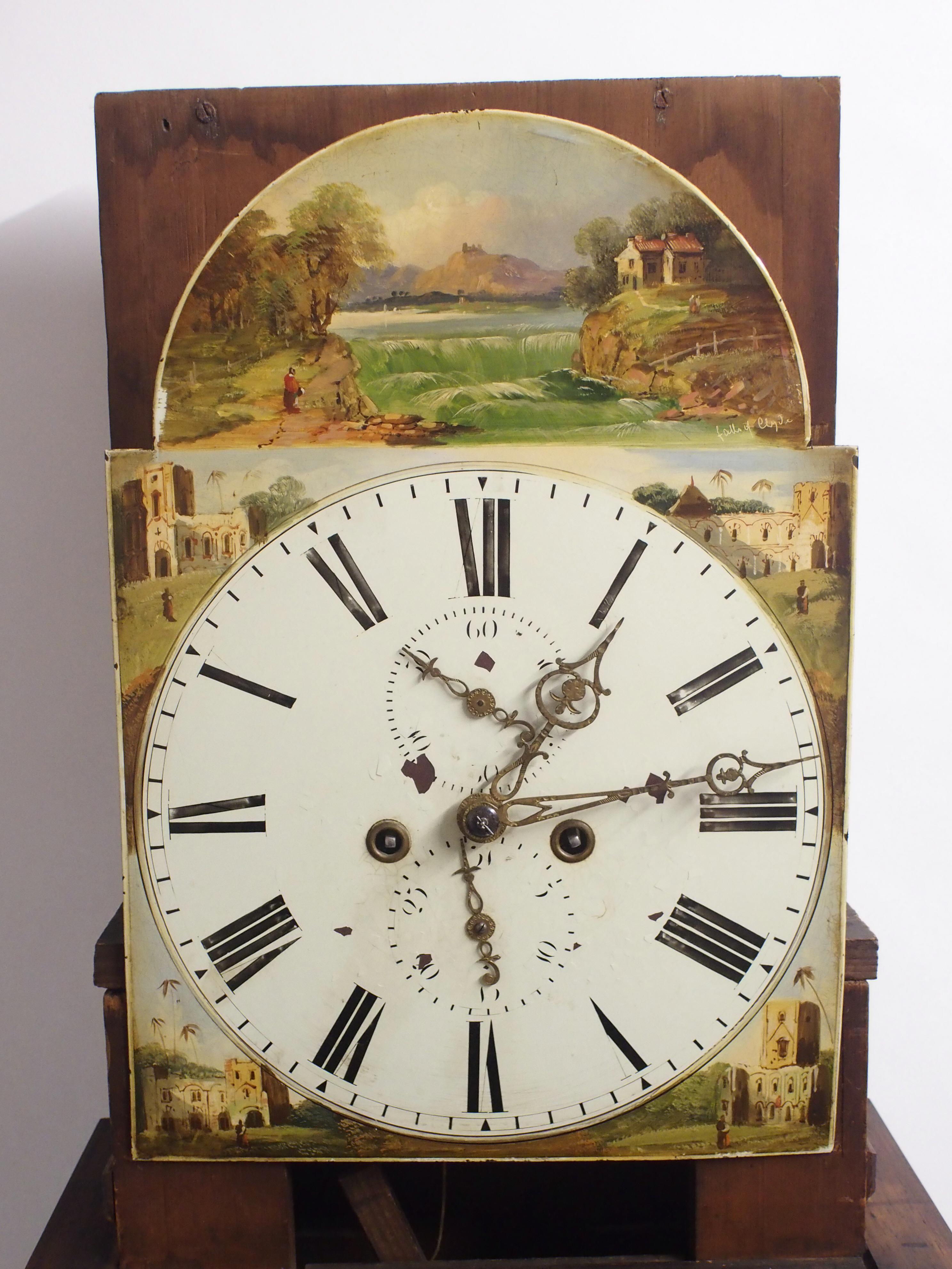 A mahogany longcase clock, with painted face Condition Report: Available upon request - Image 3 of 5