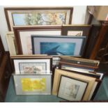 A very large selection of watercolours, prints and oils Condition Report: Available upon request