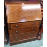 An inlaid mahogany bureau Condition Report: Available upon request