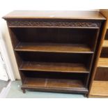 An oak open bookcase, 108cm high x 91cm wide Condition Report: Available upon request