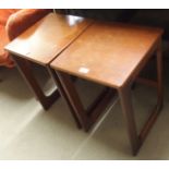 A pair of mid-Century teak side tables (2) Condition Report: Available upon request