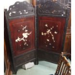 An Oriental two fold screen, 182cm high Condition Report: Available upon request