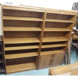 Two oak open bookcases, 180cm high x 90cm wide (2) Condition Report: Available upon request