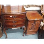A three drawer mahogany chest of drawers and a mahogany coal depot (2) Condition Report: Available