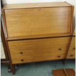 A mid-Century teak bureau Condition Report: Available upon request