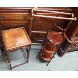 A mahogany airer, cake stand and a Chinese side table (3) Condition Report: Available upon request