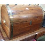 A small reproduction brass bound domed chest, 39cm high x 60cm wide Condition Report: Available upon