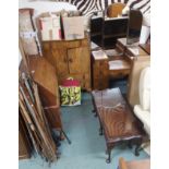 A Deco walnut dressing table, highboy, bureau and nest of tables (4) Condition Report: Available