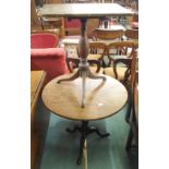 A Georgian mahogany tilt top table on tripod base and a circular mahogany tilt top table (2)