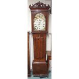 A mahogany longcase clock with painted face, A Breckenridge Junr, Kilmarnock Condition Report: