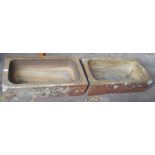 Two garden troughs, 20cm high x 77cm wide x 40cm deep (2) Condition Report: Available upon request