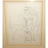 JAMES MCNAUGHT Sketch for girl with syphon, monogrammed, pencil, dated, 1988, 27 x 21cm Provenance -