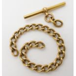 A bright yellow metal 'T' bar and length of chain combined weight 19gms Condition Report: