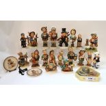 Eighteen Hummel figures, two small plates, pill boxes and another figure Condition Report: Available