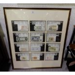 A collection of GB and foreign banknotes mounted in seven frames Condition Report: Available upon