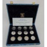 The 1991 Cook Islands endangered wildlife silver proof coin collection - twelve coins, each 19.