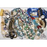 A string of Ciro Faux pearls with a 9ct gold clasp, a micro mosaic trinket box and other items