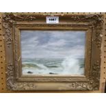 SCOTTISH SCHOOL Rough sea, oil on board, 15 x 22cm Condition Report: Available upon request