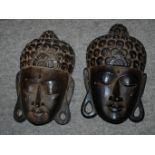 Two carved tribal masks,dominoes etc Condition Report: Available upon request