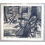 GLEN SCOULLER Girl in room, monogrammed charcoal, 37 x 44cm Condition Report: Available upon