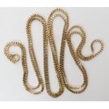 A 9ct gold long box chain length 150cm, weight 51.9gms Condition Report: Available upon request