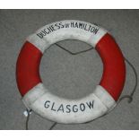 A Duchess of Hamilton life preserver, 79cm wide Provenance - The Estate of the late Tom H. Shanks