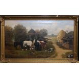EDWARD PRIESTLEY Farm near Worcester, signed, oil on canvas, 46 x 81cm Condition Report: Available