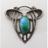 A silver and enamel Charles Horner Art nouveau pendant (lacking chains and drop) dimensions 2.8cm