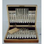 A cased set of twenty four EP and mother of pearl desert cutlery Condition Report: Available upon