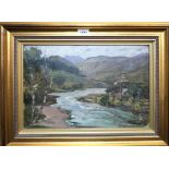 JAMES KAY RSW River landscape, signed, oil on canvas, 30 x 45cm Condition Report: Available upon
