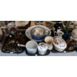 A collection of assorted pottery including plates, tureens and covers, bone china teaset, Susie
