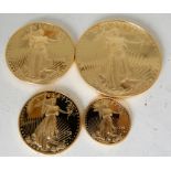 A 1998 American eagle 91.67% gold proof four coin set comprising fifty dollar, twenty five dollar,