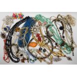 A Ciner dog brooch, Max Neiger elephant bead necklace, Damascene necklace and bracelet etc Condition