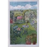 JUNE SHANKS Kilmacolm Garden, signed, watercolour, 43 x 27cm Provenance - The Estate of the late Tom