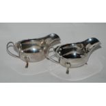 A pair of silver sauce boats, Sheffield 1959, 206gms Condition Report: Available upon request
