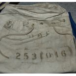 A R.A.F. canvas kit bag and an honourable discharge scroll to Private Lawrence Collier Condition