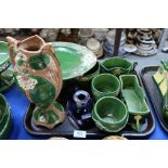 A collection of Eichwald pottery including a tazza, pots, a vase, a candlestick etc Condition