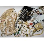 A Ciro starfish brooch, a gem set leopard necklace, an Orient Express gem set brooch, and other