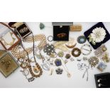 A collection of vintage costume jewellery Condition Report: Not available for this lot