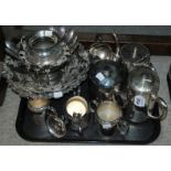 A tray lot of EP - hotelware, swing handled basket etc Condition Report: Available upon request