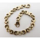 A 9ct gold fancy chain link bracelet length 20cm, weight 10.2gms Condition Report: Available upon